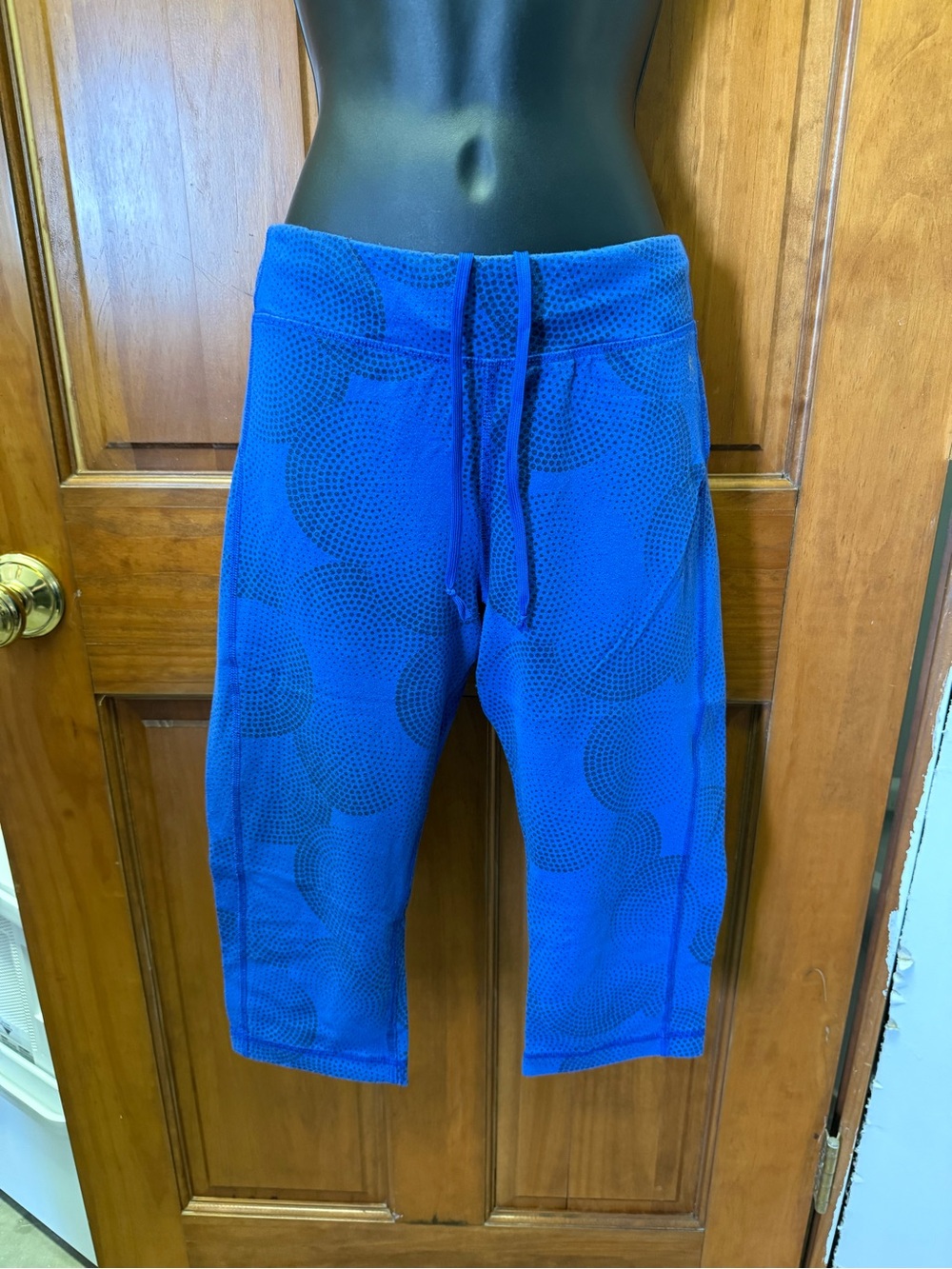 Danskin Royal Blue Patterned Drawstring Capri Pants